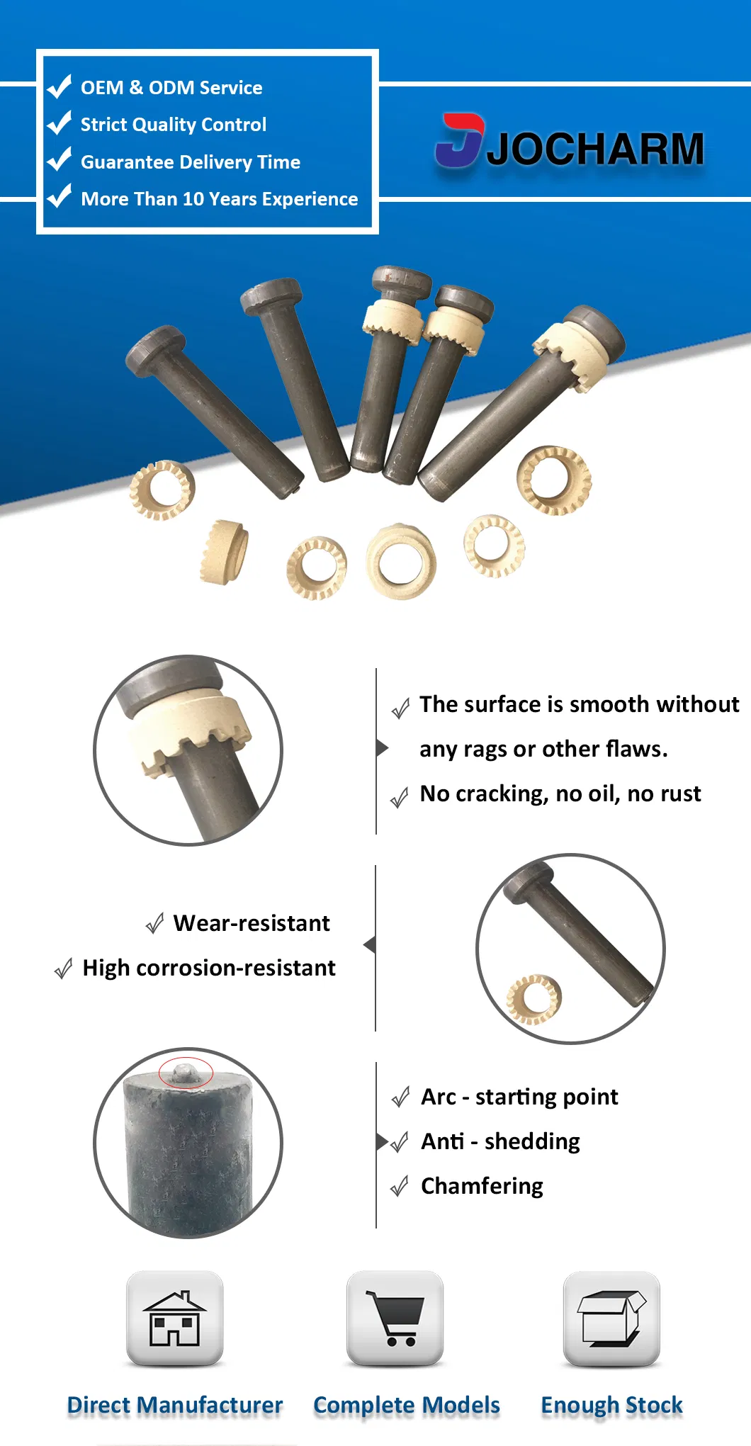 M13 M16 M19 Connector Welding Shear Arc Stud with Cheese Head