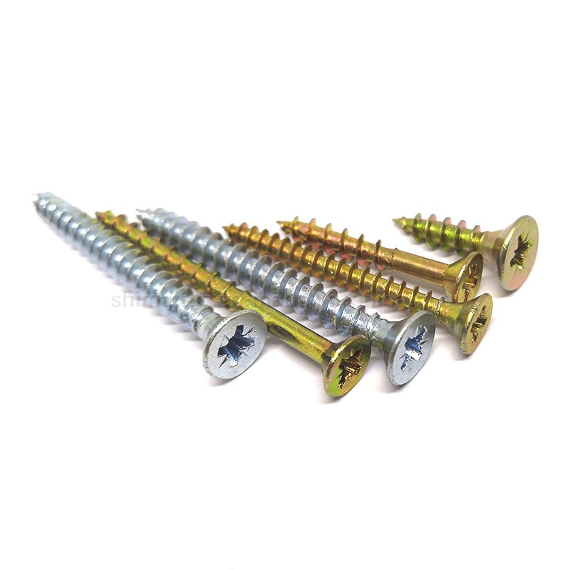 M6 Yellow Zinc Plated Screws Double Countersunk Chipboard Screw Yzp