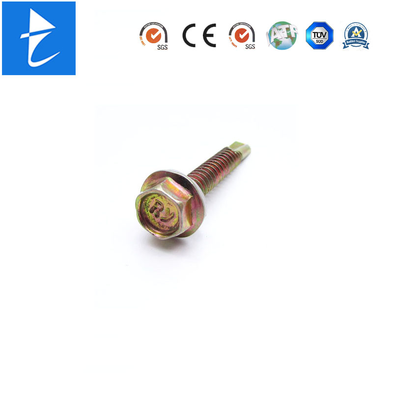 OEM Custom Steel Blue Zinc Plated Flat Hex M6 Mushroom Head Machine Screw
