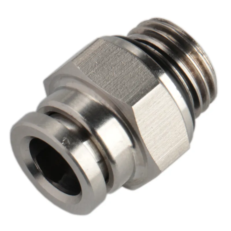 Pneumatic Male Straight Metal Push in Fittings with EPDM Seals