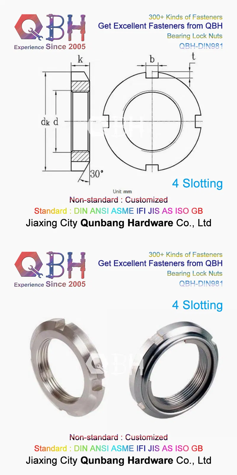 Qbh DIN70852 Slotted Circular Nut with Lock Channel Groove