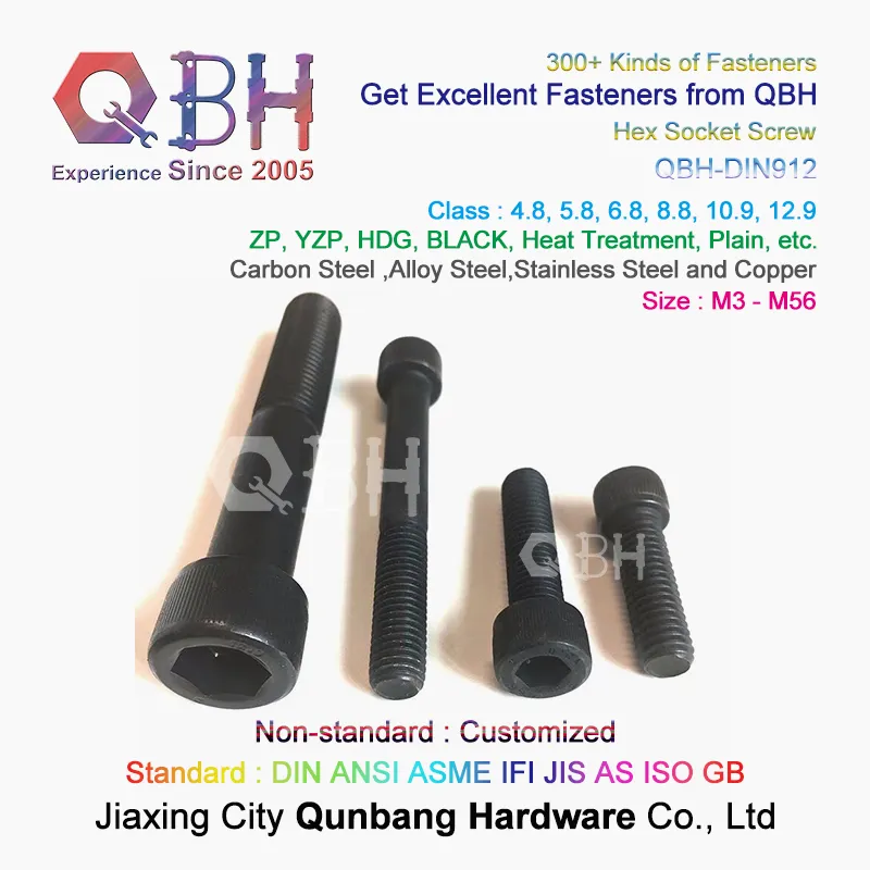 Qbh Wholesale China DIN912 Inner Hex Socket Head Cap Knurled Round Thumb Full Half Thread Black Alloy Carbon Stainless Steel Screw Professional Supplier