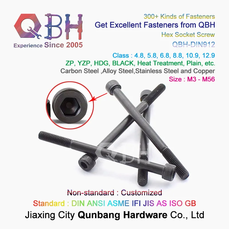 Qbh Wholesale China DIN912 Inner Hex Socket Head Cap Knurled Round Thumb Full Half Thread Black Alloy Carbon Stainless Steel Screw Professional Supplier