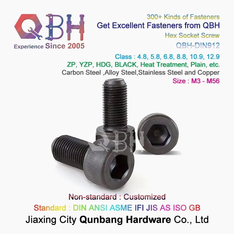 Qbh Wholesale China DIN912 Inner Hex Socket Head Cap Knurled Round Thumb Full Half Thread Black Alloy Carbon Stainless Steel Screw Professional Supplier