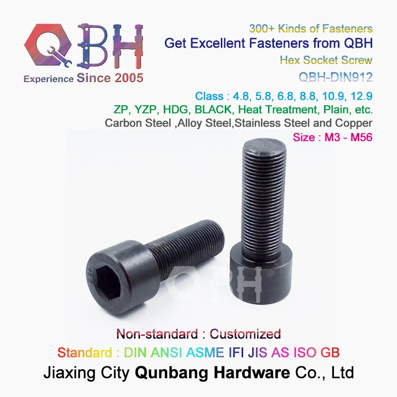 Qbh Wholesale China DIN912 Inner Hex Socket Head Cap Knurled Round Thumb Full Half Thread Black Alloy Carbon Stainless Steel Screw Professional Supplier