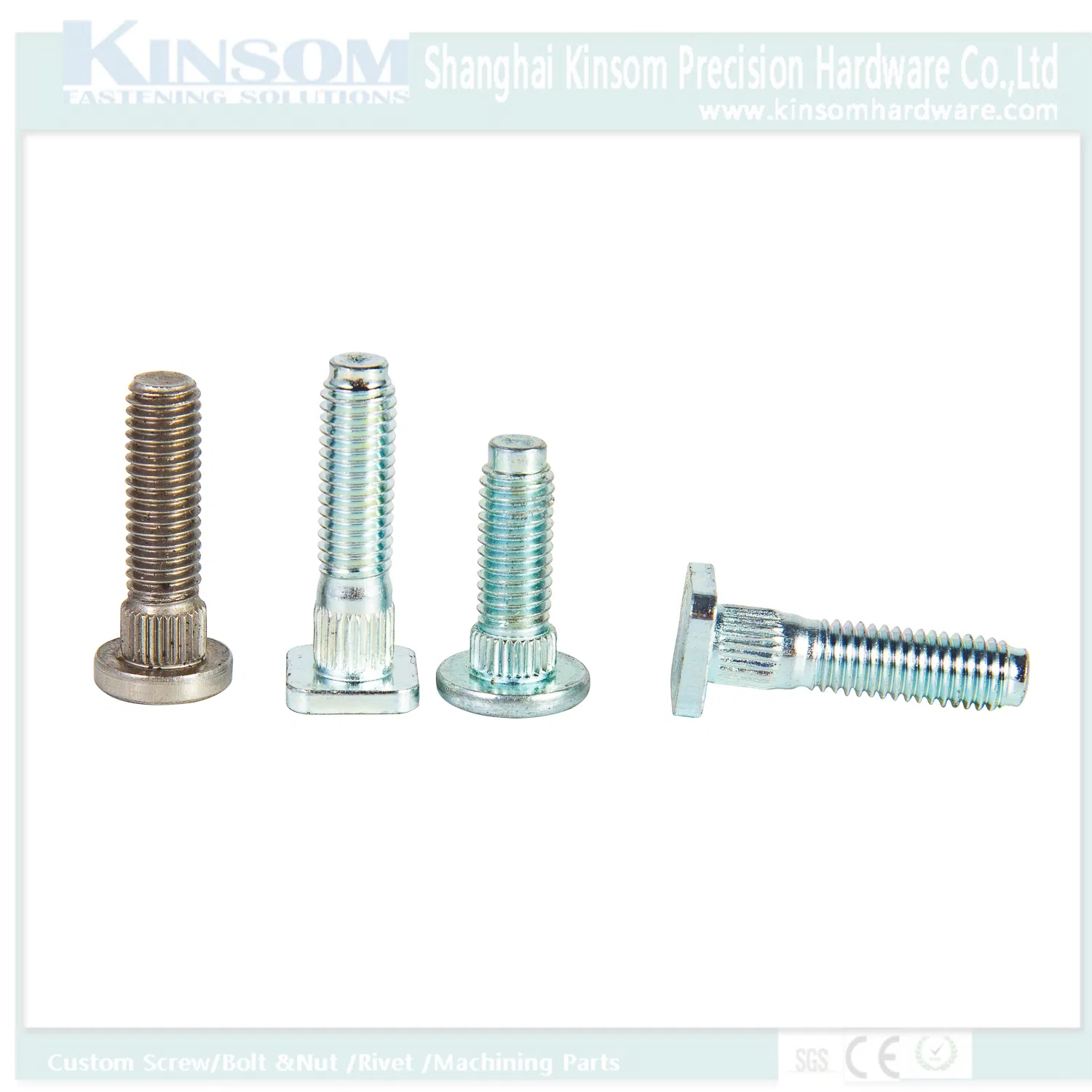 Square Head Neck Wheel Knurled Bolt Custom Fasteners with Black Zinc Nickel Finish 35K 45K