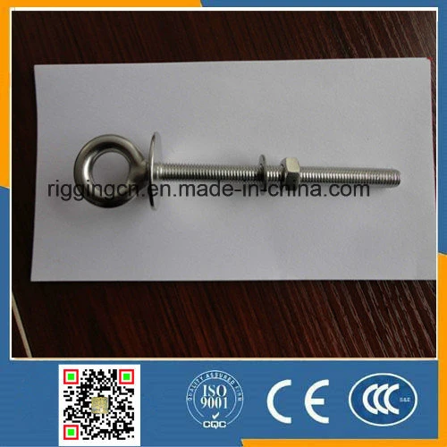 Stainless Steel Customed Long Eye Bolt with Plate