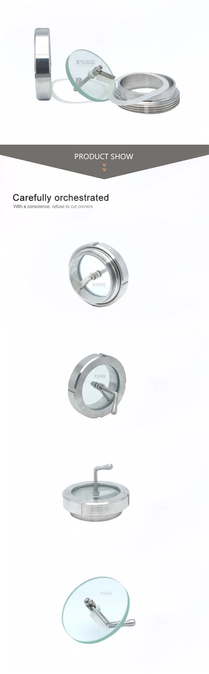 Stainless Steel Tank Union Type Sight Glass with Wiper