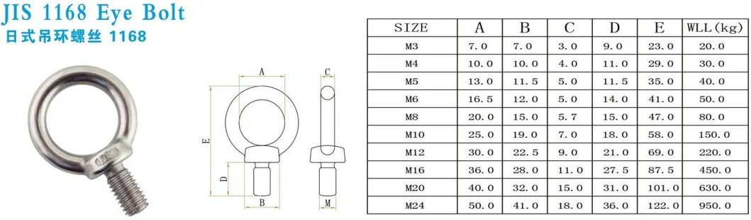 Stainless Steel304/316 DIN582 Eye Nut of Rigging Hardware