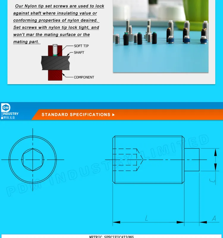 Steel Black Oxide Nylon Tip Set Screw