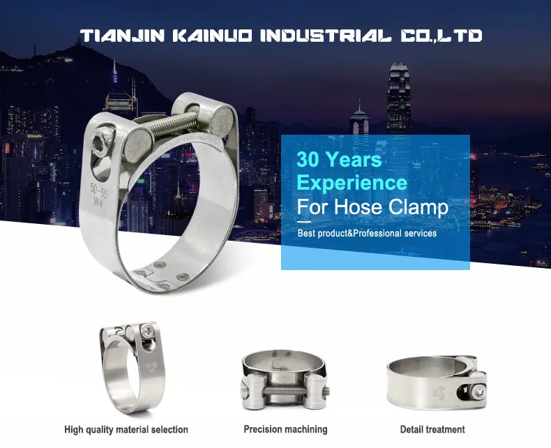 W4 304ss Stainless Steel Heavy Duty Single Bolt Unitary Hose Clamp with Double Layers Robust Bands for Exhaust Pipe, 110-115mm