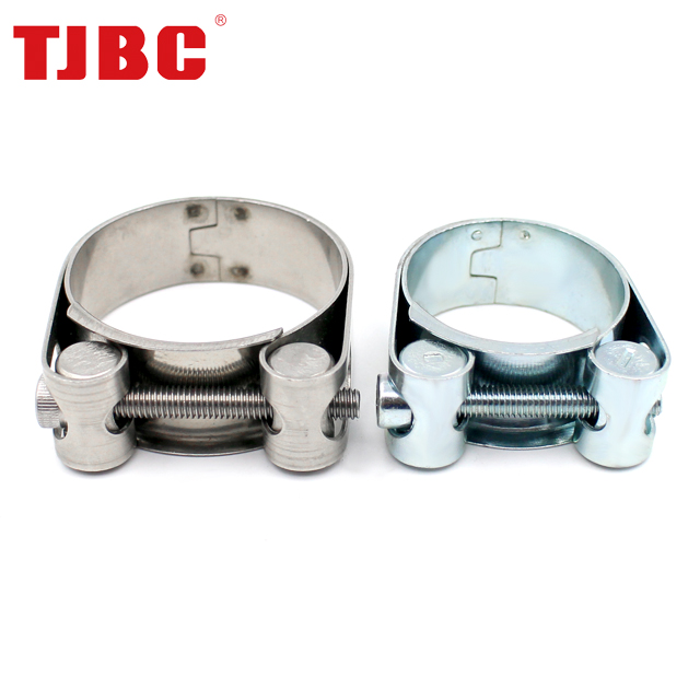 W4 304ss Stainless Steel Heavy Duty Single Bolt Unitary Hose Clamp with Double Layers Robust Bands for Exhaust Pipe, 110-115mm