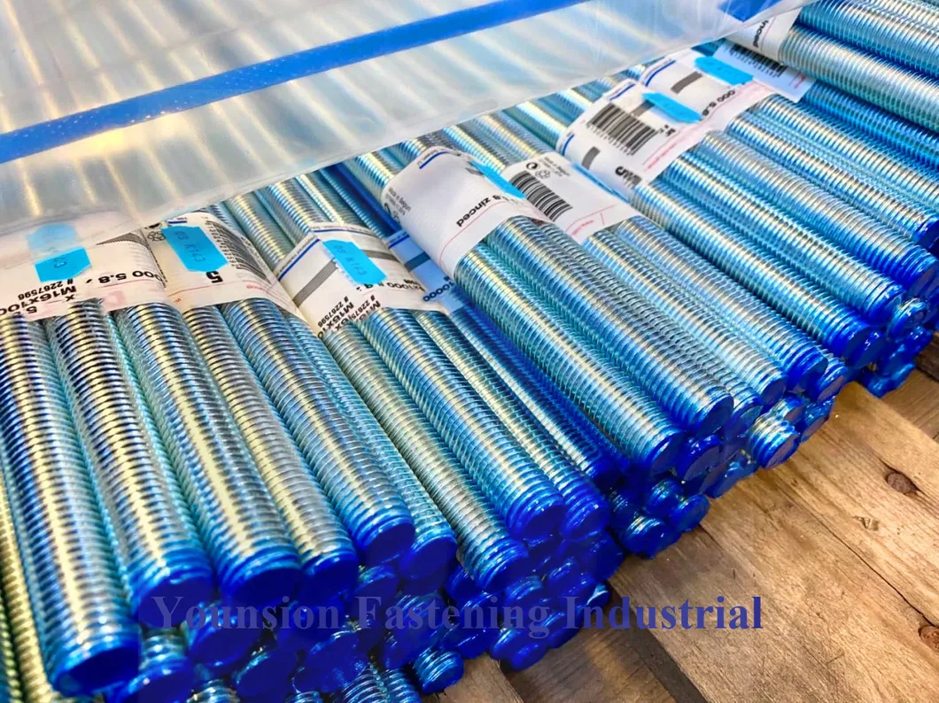 White Blue Zp with Blue Threaded Rod/Thread Rod in DIN976