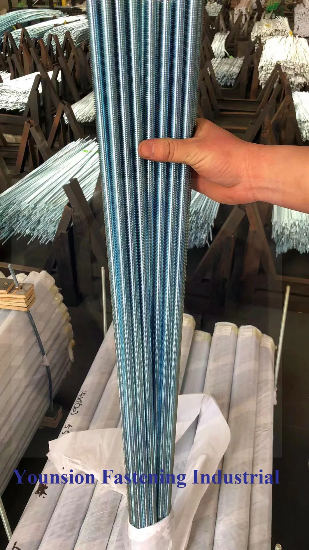 White Blue Zp with Blue Threaded Rod/Thread Rod in DIN976