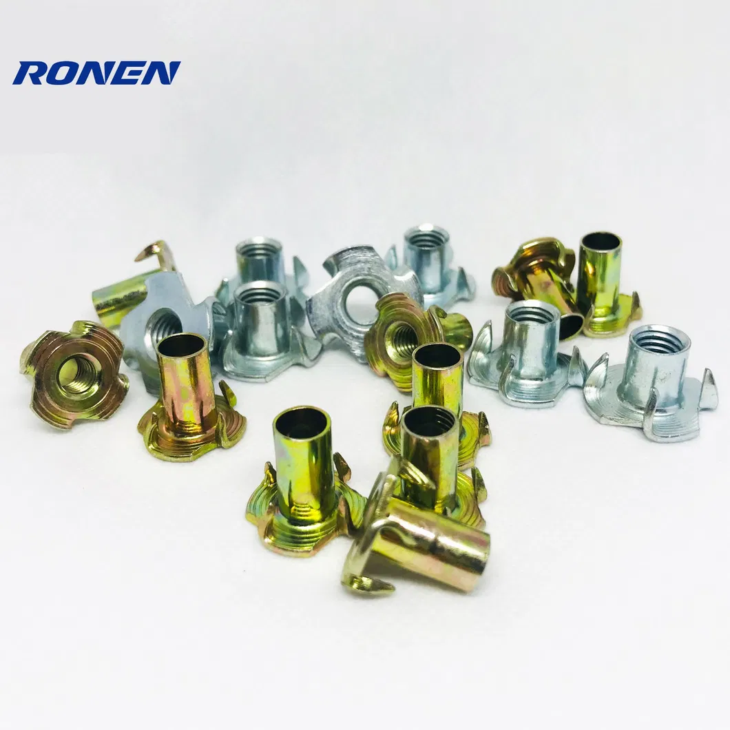 Wood Screw Insert Nut 4 Prong DIN 1624 Furniture Tee Nut
