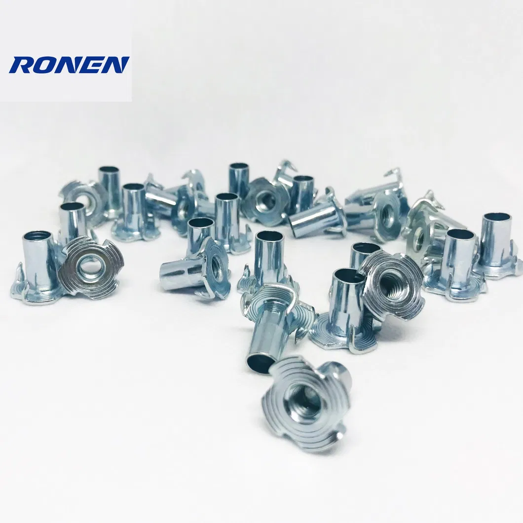 Wood Screw Insert Nut 4 Prong DIN 1624 Furniture Tee Nut