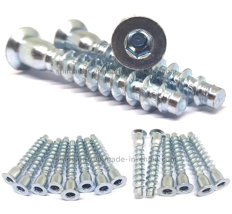 Zinc Plated Hex Drive Countersunk Head Furniture Confirmat Screws for Wood