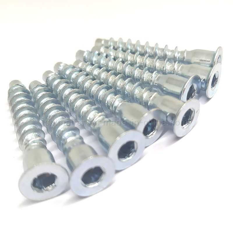 Zinc Plated Hex Drive Countersunk Head Furniture Confirmat Screws for Wood